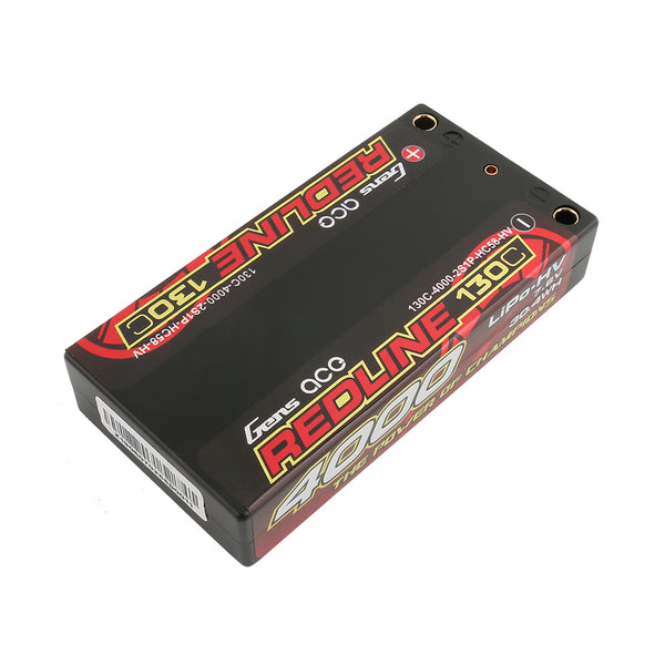 Gens ace Redline Series 4000mAh 7.6V 130C 2S1P HardCase HV Lipo Battery with Hardcase 58#